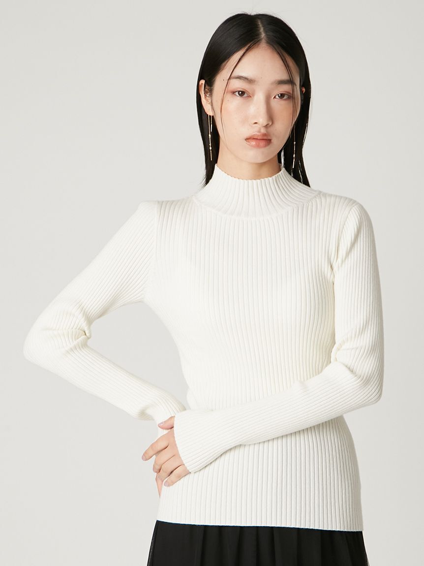 FRAY I.D「ウールシルクリブニットハイネックプルオーバー」|ニット・セーター|