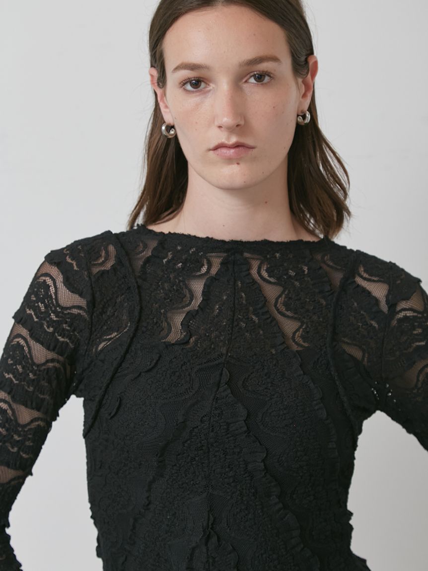 styling/「ラッフルレース2WAYシアートップス」|Tシャツ・カットソー|