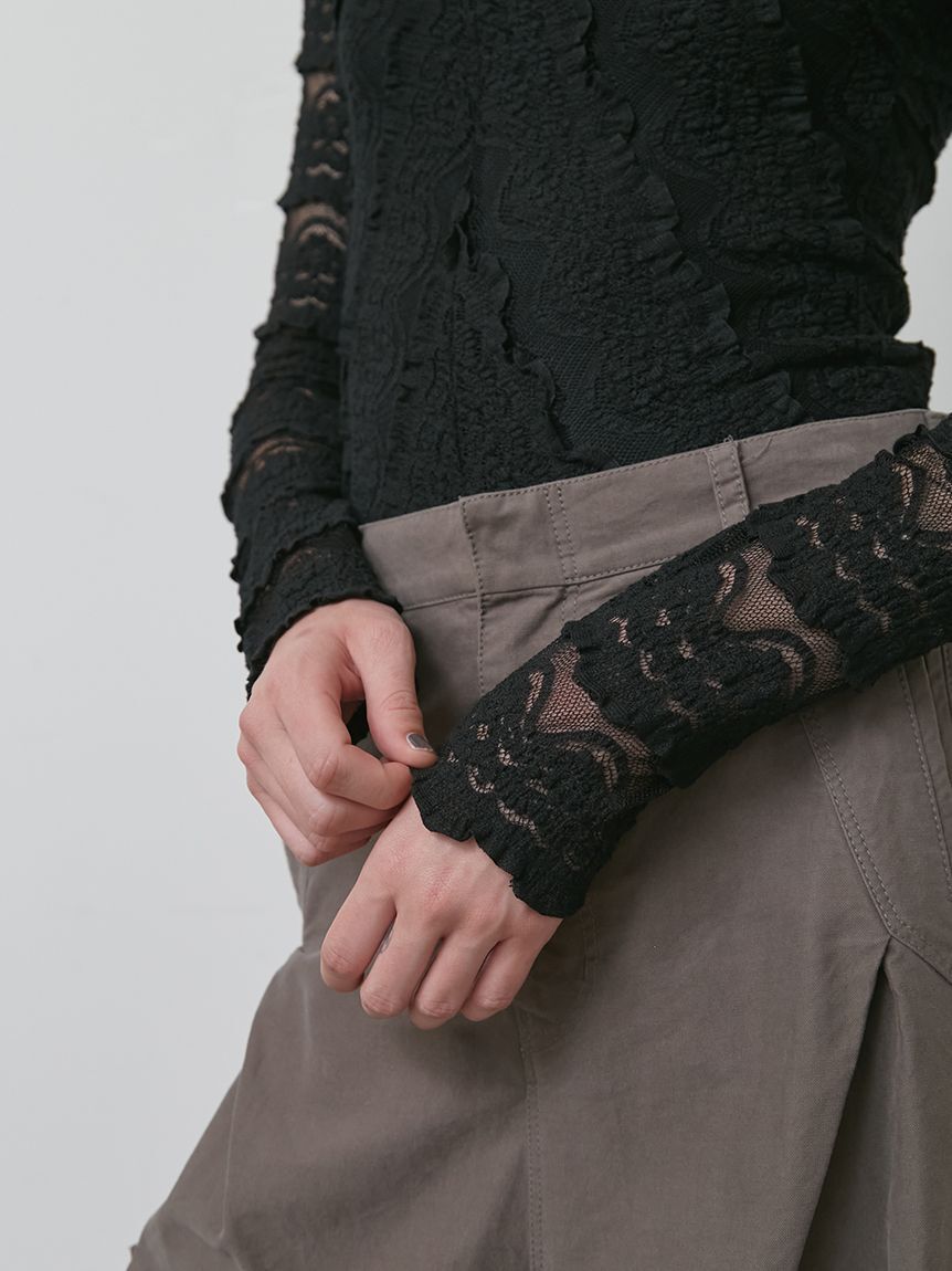 styling/「ラッフルレース2WAYシアートップス」|Tシャツ・カットソー|