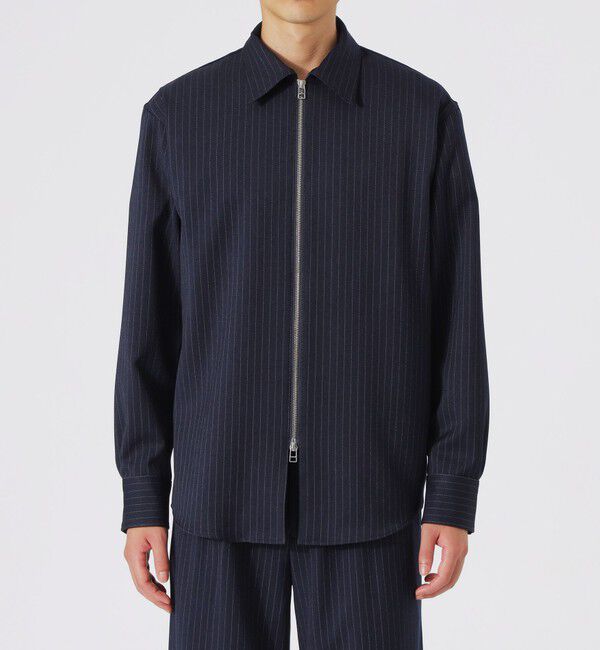  「ピンストライプジップシャツ」|シャツ・ブラウス|