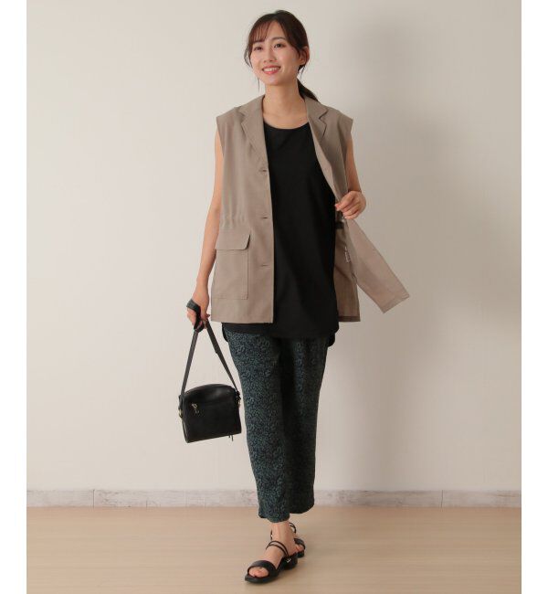 ikka「【雑誌 InRed 6月号掲載】【接触冷感／UVカット】コットンUSA裾ラウンドノースリプルオーバー」|タンクトップ|