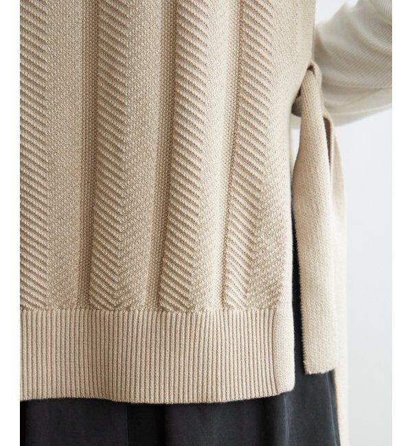 ikka「サイドリボンニットベスト」|ニット・セーター|