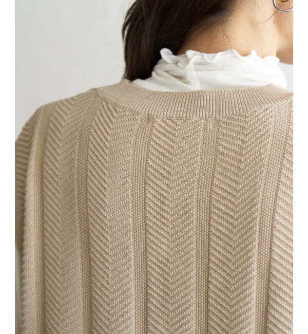 ikka「サイドリボンニットベスト」|ニット・セーター|