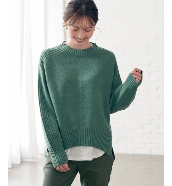 ikka「サイドスリットニットプルオーバー」|プルオーバー|