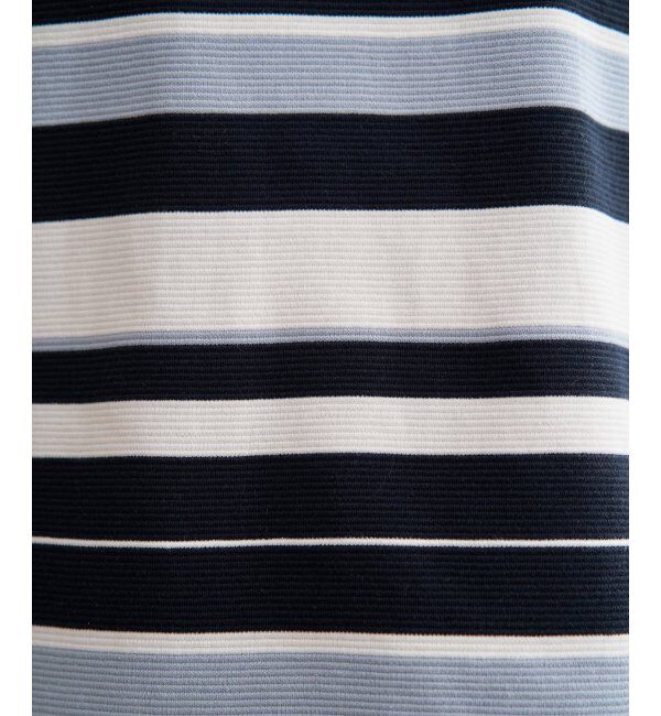 IKKA LOUNGE「リップルボーダーキーネックプルオーバー」|Tシャツ・カットソー|