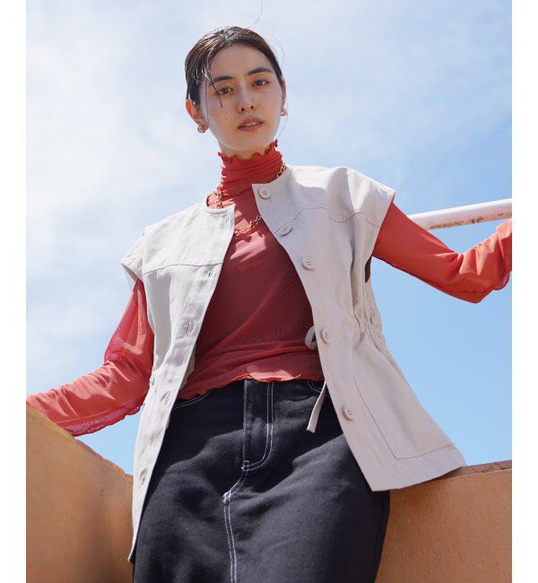 VENCE share style「ノーカラーマルチウェイジャケット」|ミリタリージャケット|