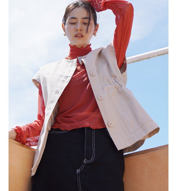 VENCE share style「ノーカラーマルチウェイジャケット」|ミリタリージャケット|