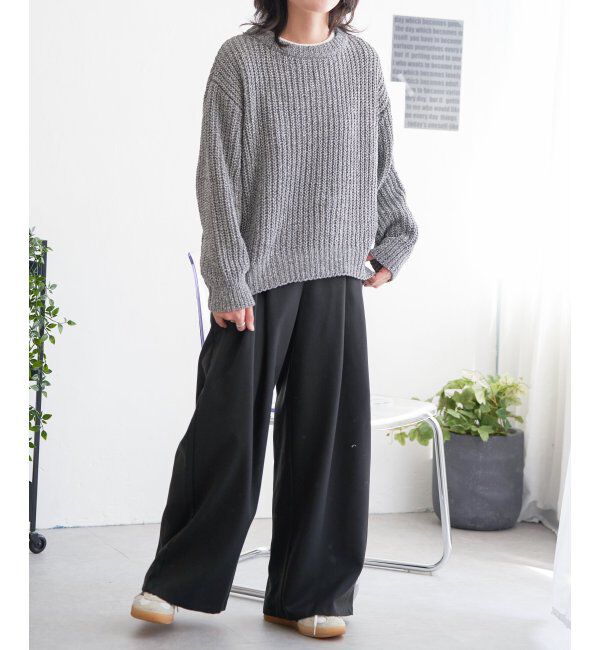 VENCE share style「片畦ミックスモールニット」|ニット・セーター|