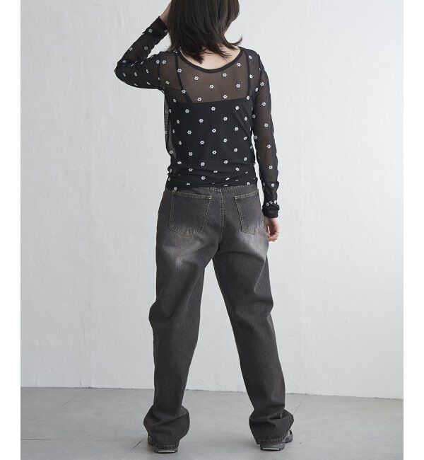 VENCE share style「シアーフラワーフロッキープルオーバー」|Tシャツ・カットソー|