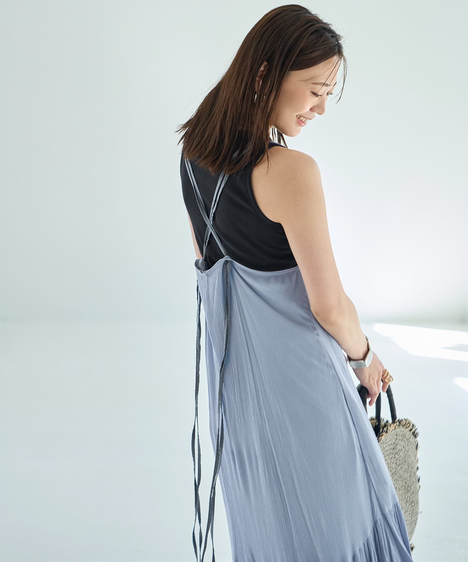 STYLE DELI「楊柳バッククロスキャミワンピース」|ワンピース|