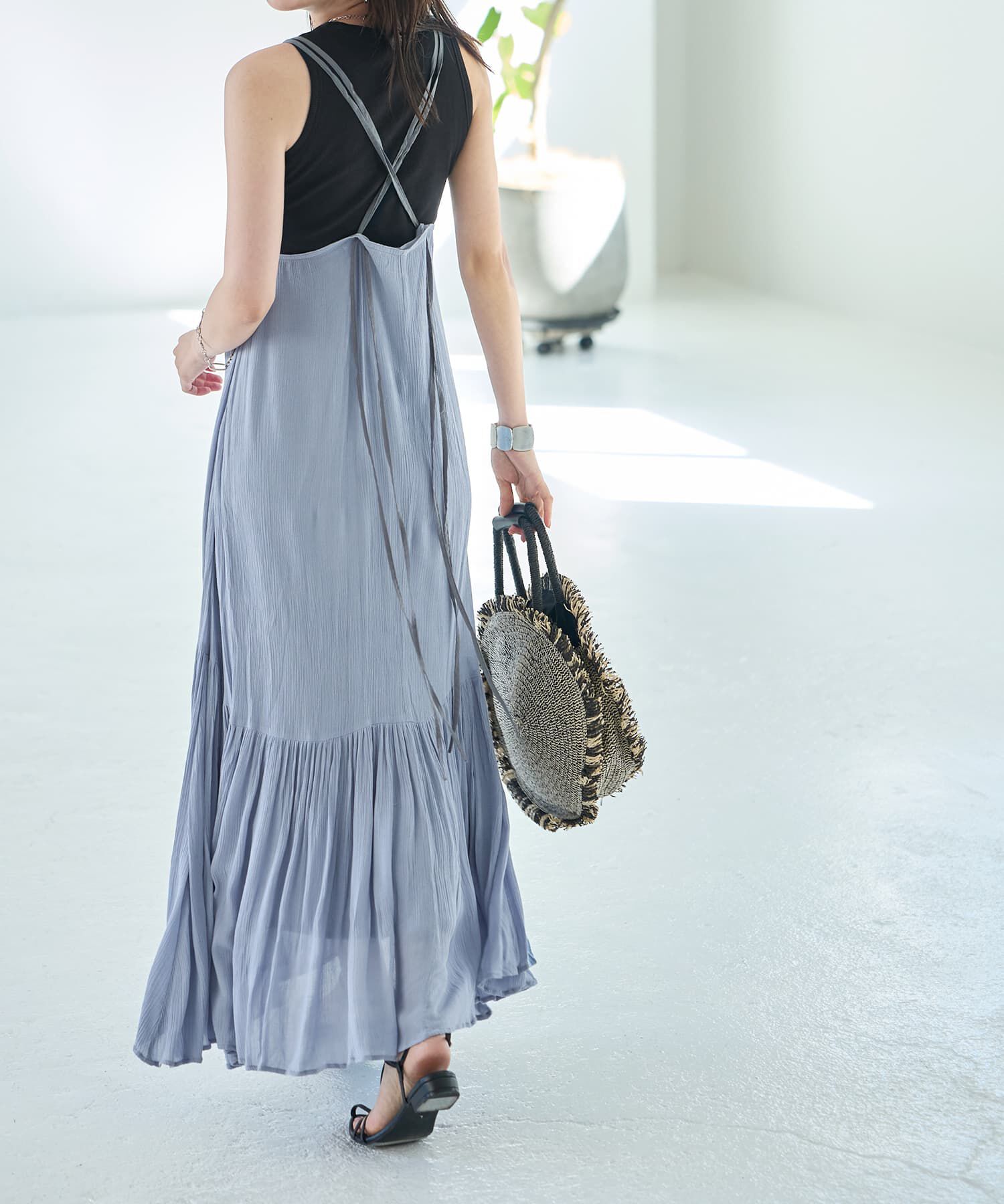 STYLE DELI「楊柳バッククロスキャミワンピース」|ワンピース|