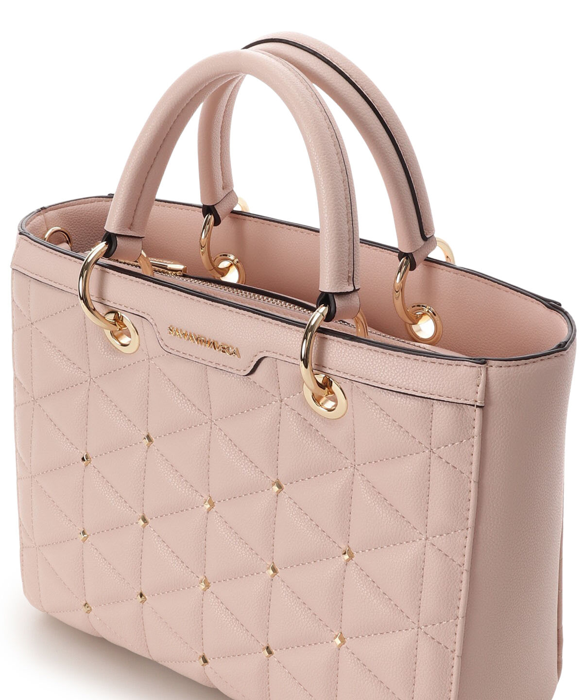 Samantha Vega「キルティングスタッズスクエアバッグ」|ハンドバッグ|