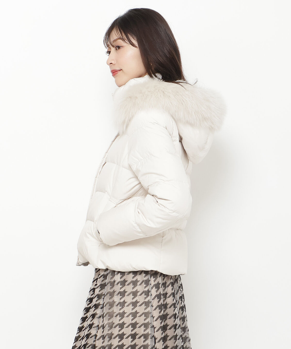 アンドクチュール「FOXファー付きショートダウン」|ダウン|