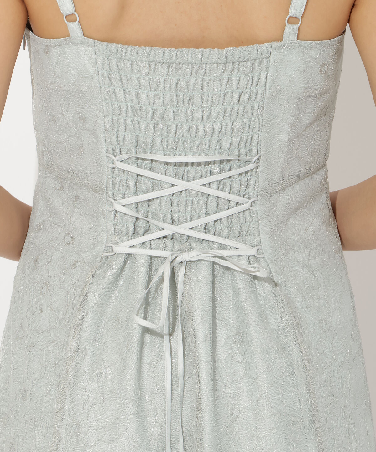 アンドクチュール「チュールフリルブラウス+レースキャミドレス」|ドレス|