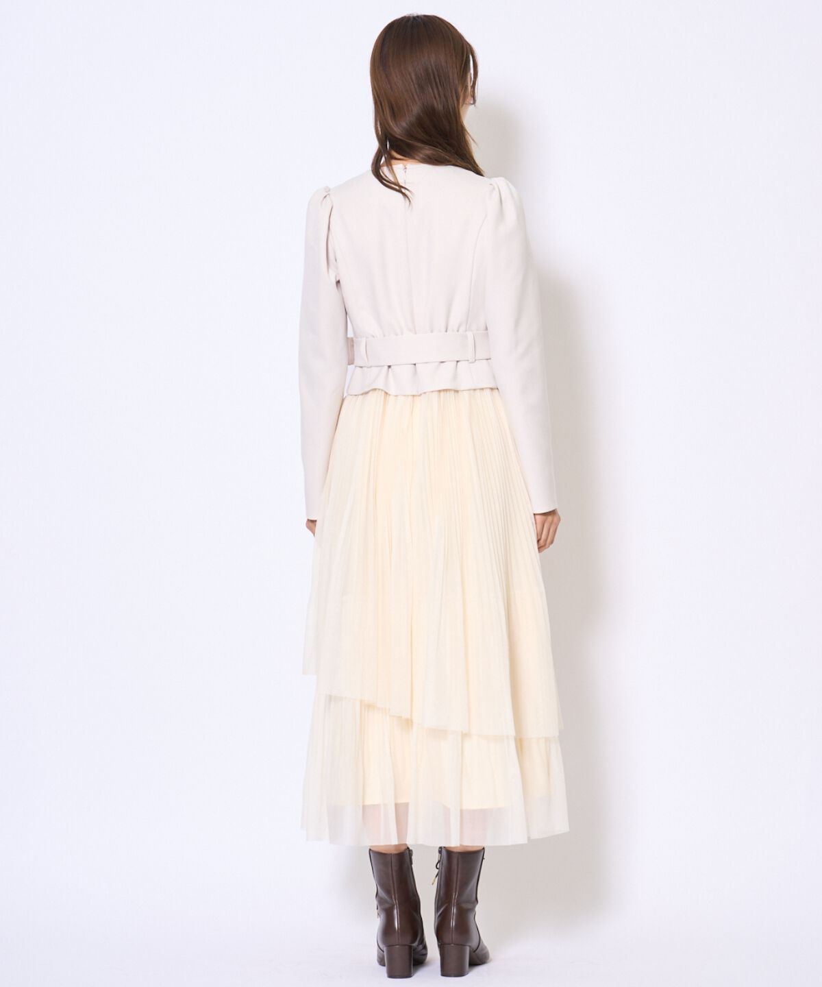 アンドクチュール「プリーツレイヤードワンピース」|ワンピース|