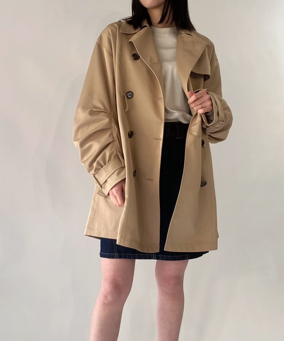 REDYAZEL「袖ボリュームミニコート」|トレンチコート|