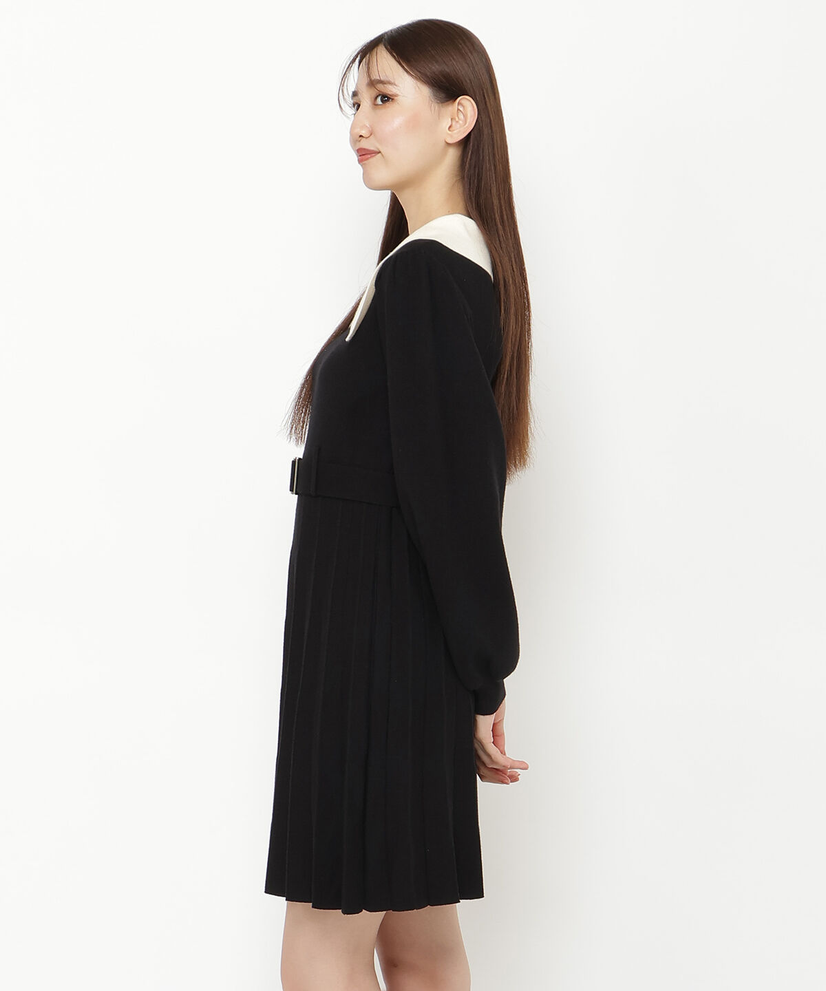 REDYAZEL「ホワイトカラーニットワンピース」|ワンピース|