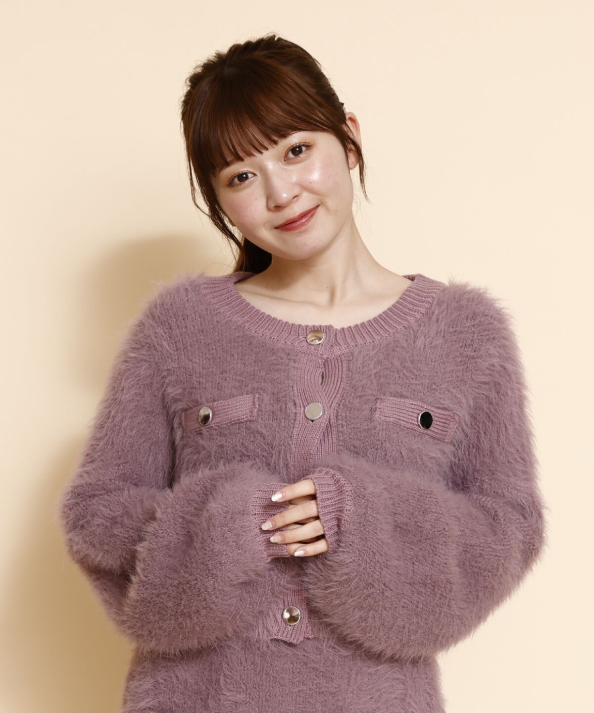 REDYAZEL「シャギーカーディガン」|カーディガン|ピンク