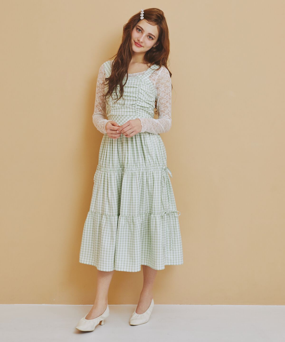 REDYAZEL「シャーリングティアードキャミワンピース」|ワンピース|