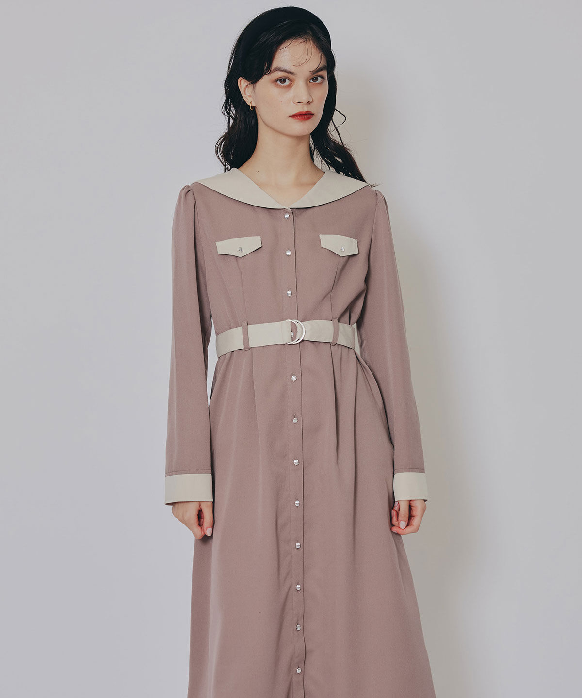 REDYAZEL「BIGセーラーカラーロングワンピース」|ワンピース|