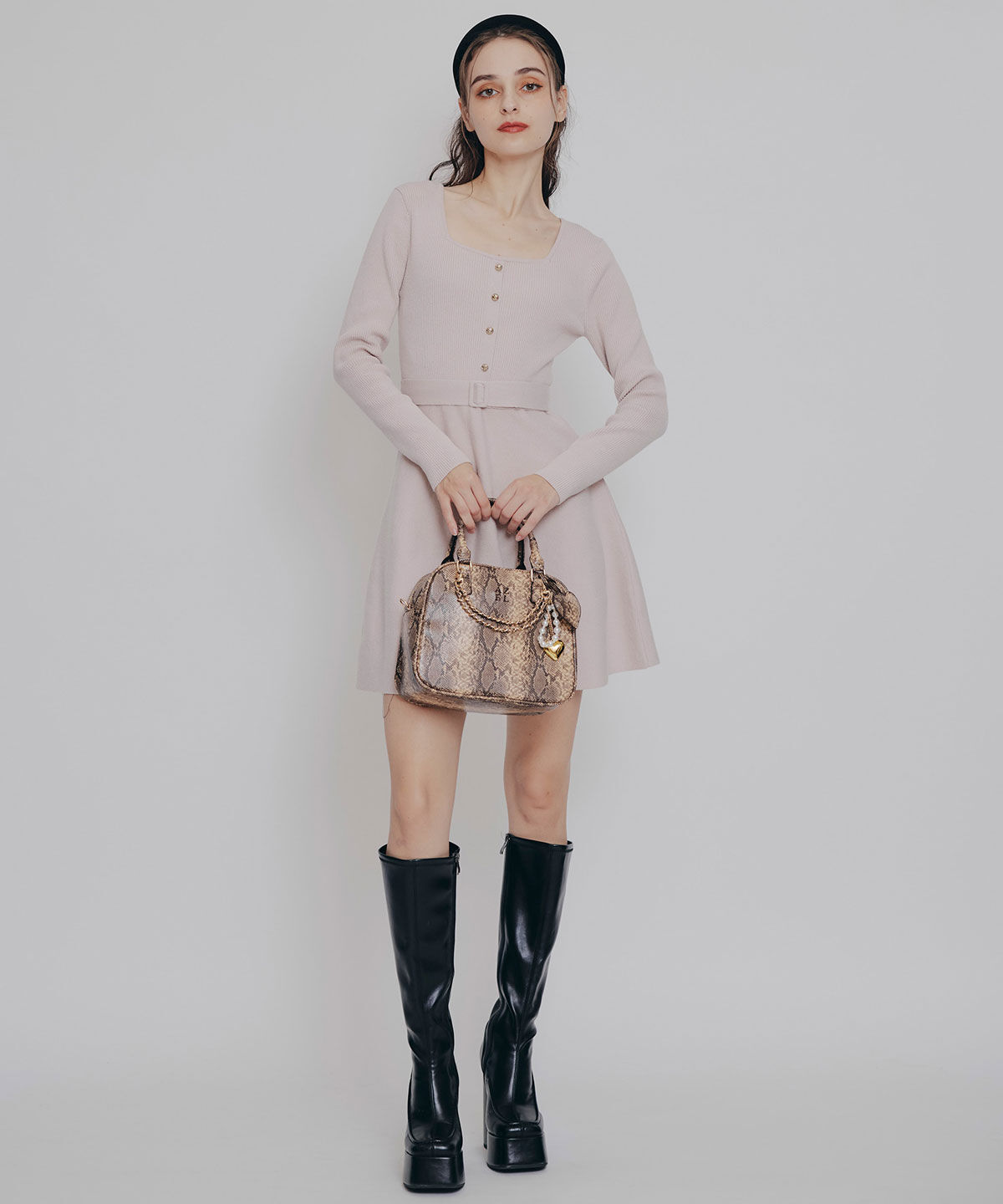 REDYAZEL「ケープSETニットフレアミニワンピース」|ワンピース|