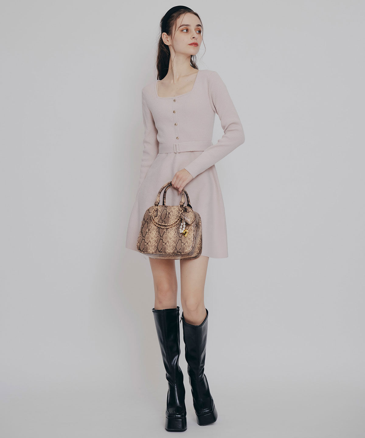 REDYAZEL「ケープSETニットフレアミニワンピース」|ワンピース|