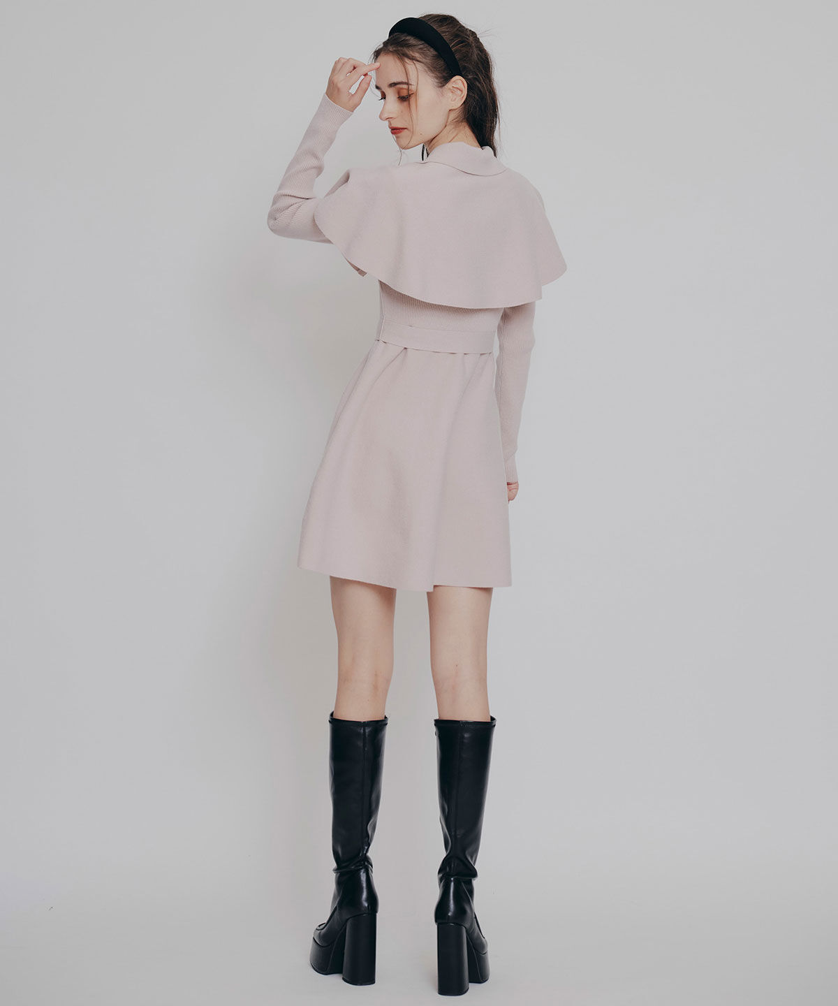 REDYAZEL「ケープSETニットフレアミニワンピース」|ワンピース|