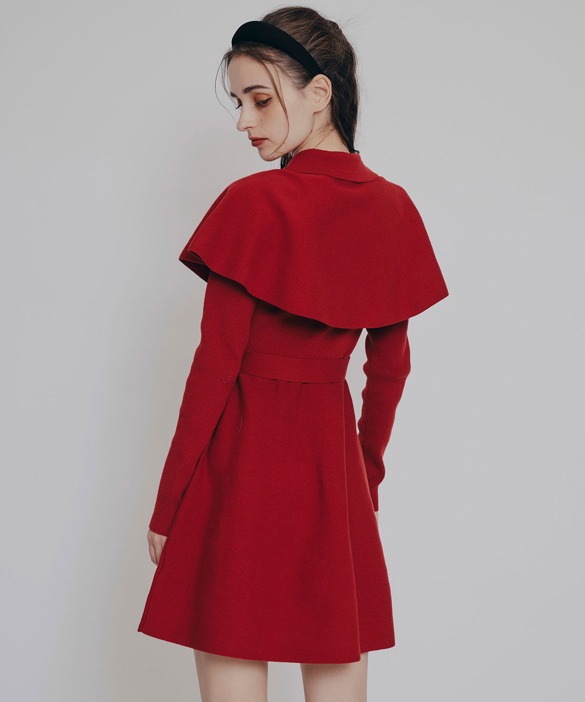 REDYAZEL「ケープSETニットフレアミニワンピース」|ワンピース|