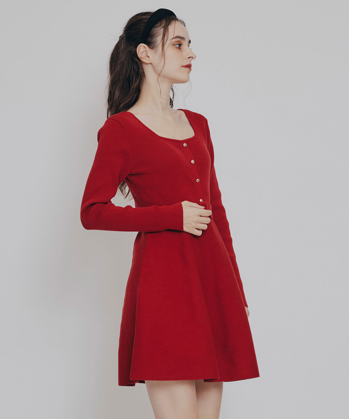 REDYAZEL「ケープSETニットフレアミニワンピース」|ワンピース|