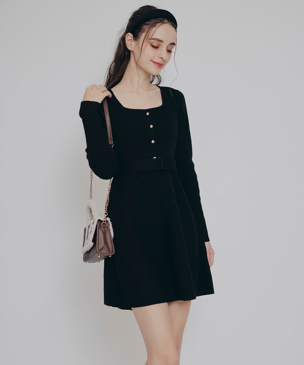 REDYAZEL「ケープSETニットフレアミニワンピース」|ワンピース|