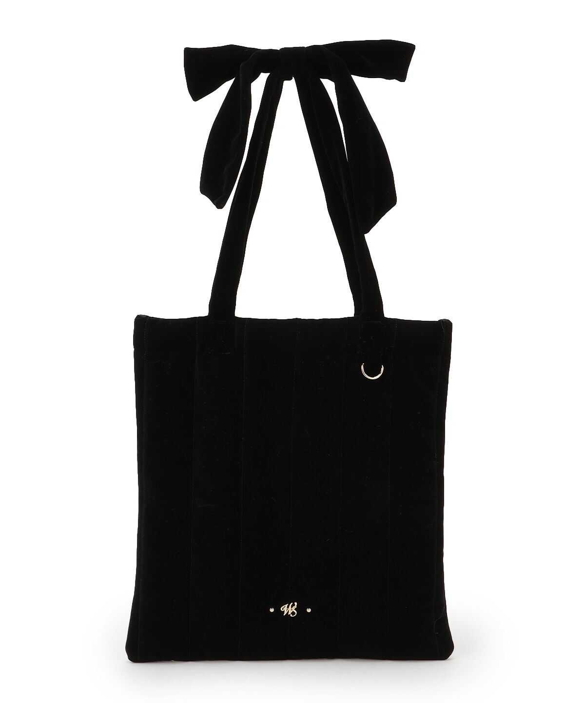 WILLSELECTION「ショルダーリボンベロアトート」|トートバッグ|ブラック