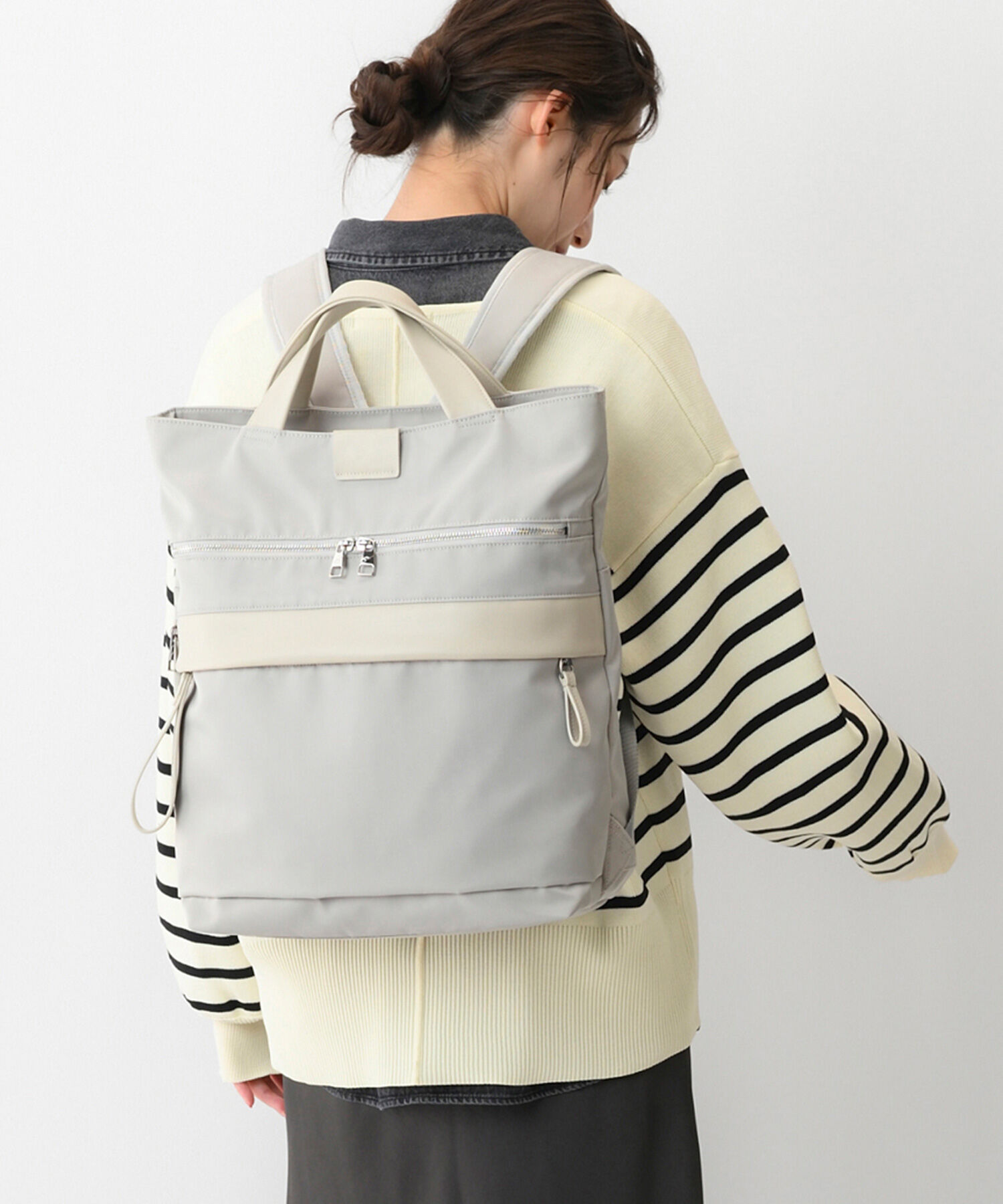 W&.Day/Night「W&.Day/Night サクテ 2WAYリュック A4サイズ 14.0インチPC収納 19022」|トートバッグ|グレージュ