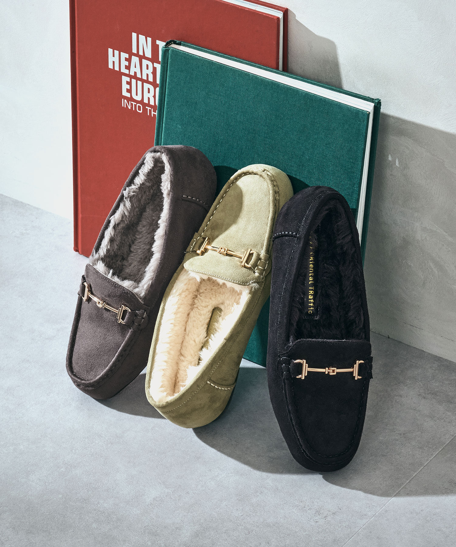 WA Oriental TRaffic「●2025秋冬新作● ビット モチーフ付き ファー モカシン /52318 ムートン 防寒」|モカシン|