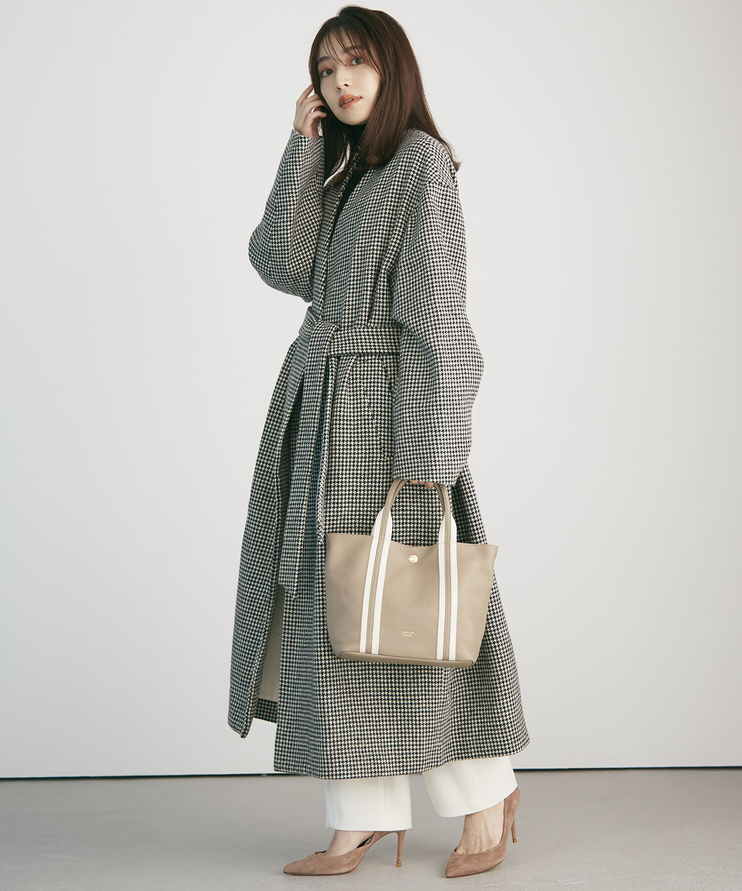 TOPKAPI TREASURE「ソフトシュリンク テープコンビ ミニ トート バッグ ショルダーベルト付」|トートバッグ|