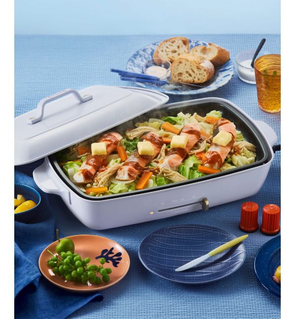 BRUNO「ホットプレートグランデサイズ＋深鍋＋グリルプレートセット レシピ付き」|電化製品|