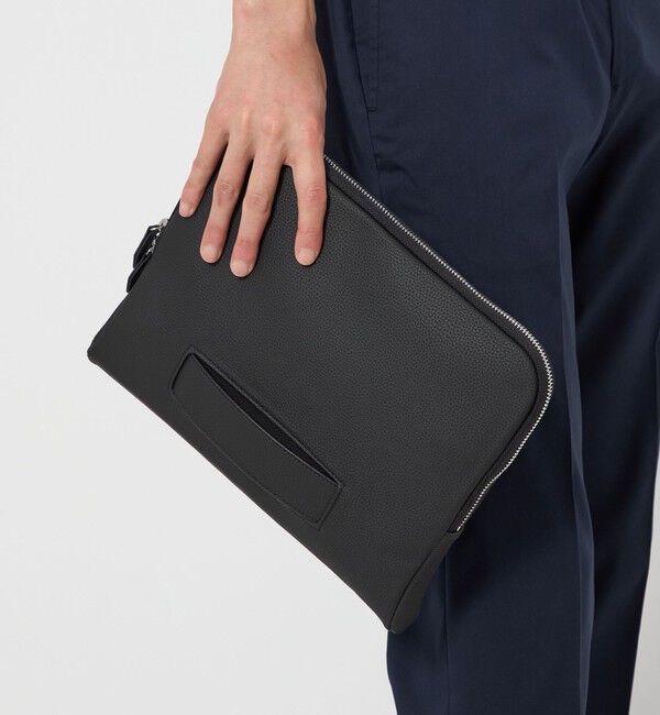 UNITED ARROWS「マイクロファイバー クラッチバッグ」|クラッチバッグ|BLACK