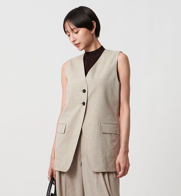 UNITED ARROWS「REOPEL ミドル ベスト ‐ウォッシャブル‐」|テーラードジャケット|BEIGE