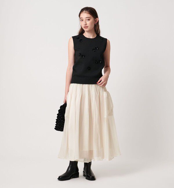 UNITED ARROWS「シャンブレー オーガンザ ポケット スカート」|スカート|