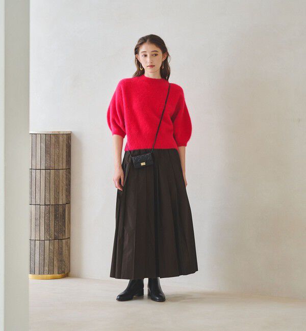 UNITED ARROWS「フォックスカシミヤ パフ ハーフスリーブ ニット」|ニット・セーター|