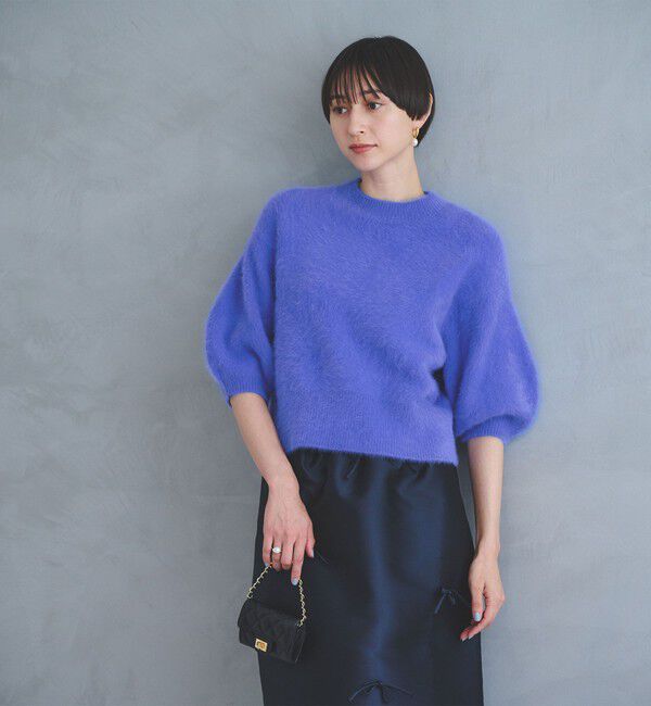 UNITED ARROWS「フォックスカシミヤ パフ ハーフスリーブ ニット」|ニット・セーター|