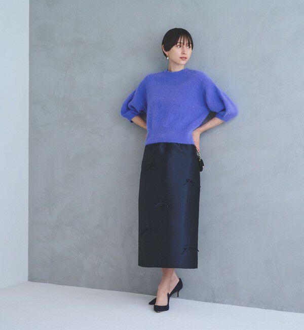 UNITED ARROWS「フォックスカシミヤ パフ ハーフスリーブ ニット」|ニット・セーター|