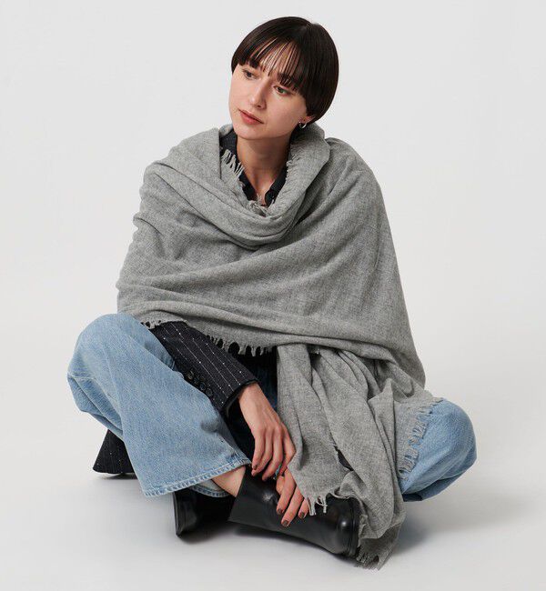 UNITED ARROWS「＜ASAUCE MELER＞AIRY SOLID ストール」|ストール|LT.GRAY