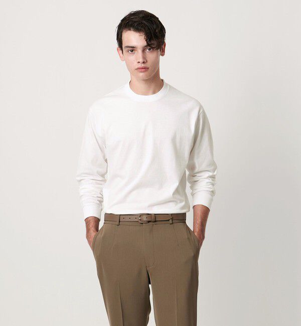UNITED ARROWS「SARROWS オーガニックコットン クルーネック ロングスリーブ Tシャツ」|Tシャツ・カットソー|WHITE