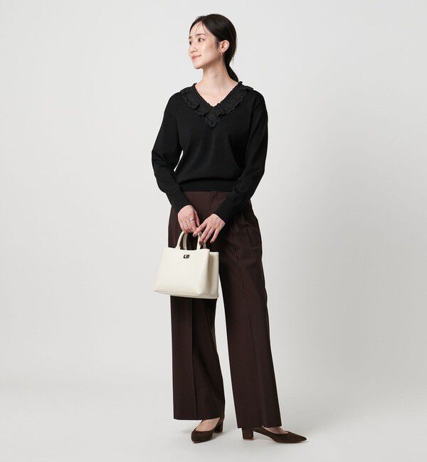 UNITED ARROWS「スカラップ レース フリル ニット‐ウォッシャブル‐」|ニット・セーター|