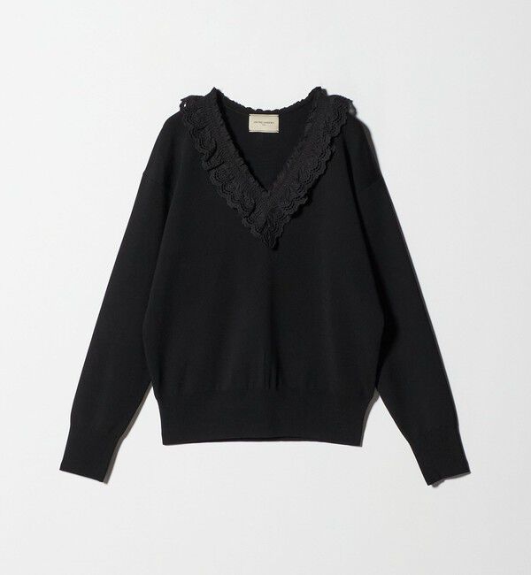 UNITED ARROWS「スカラップ レース フリル ニット‐ウォッシャブル‐」|ニット・セーター|