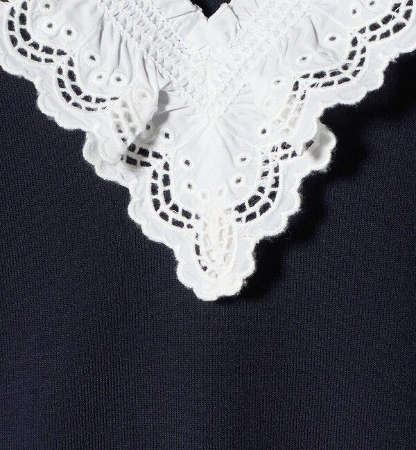 UNITED ARROWS「スカラップ レース フリル ニット‐ウォッシャブル‐」|ニット・セーター|