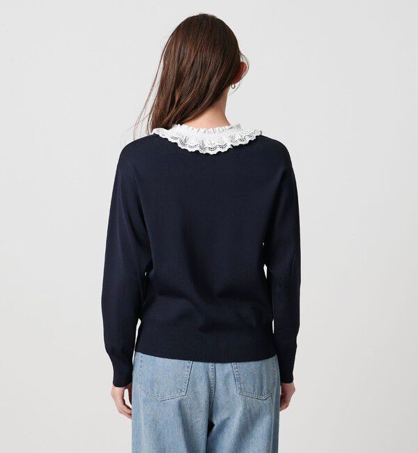 UNITED ARROWS「スカラップ レース フリル ニット‐ウォッシャブル‐」|ニット・セーター|