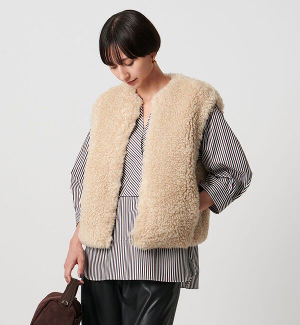 UNITED ARROWS「ファーライク ボア ベスト」|ベスト・ジレ|NATURAL