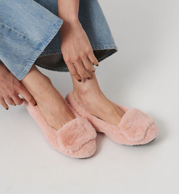 UNITED ARROWS「＜PIPPICHIC＞CHUCHU フェイクファー フラットシューズ」|ローファー|