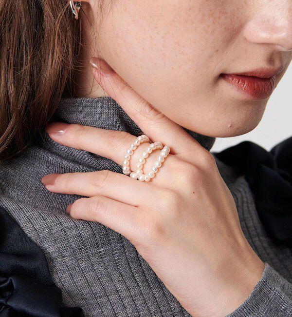 UNITED ARROWS「＜les bonbon＞3連 パール リング」|リング|